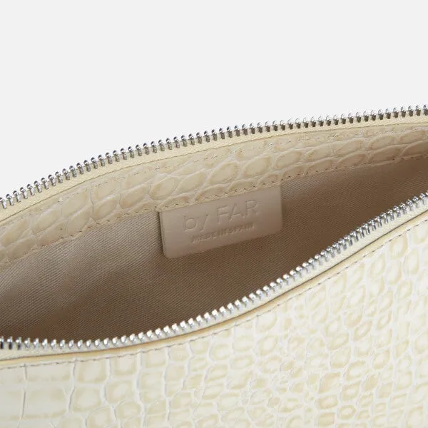 BY FAR Women's Rachel Croco Embossed Leather Bag - Cream