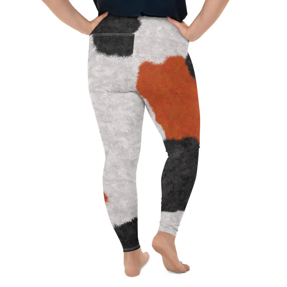 Calico Fur Print Plus Size Leggings