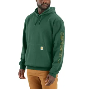 Carhartt Men's Signature Logo Hooded Pullover Sweatshirt_Frosted Balsam Heather