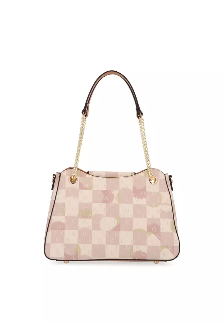 Carlo Rino Sand Pastel Palette Chain Link Shoulder Bag