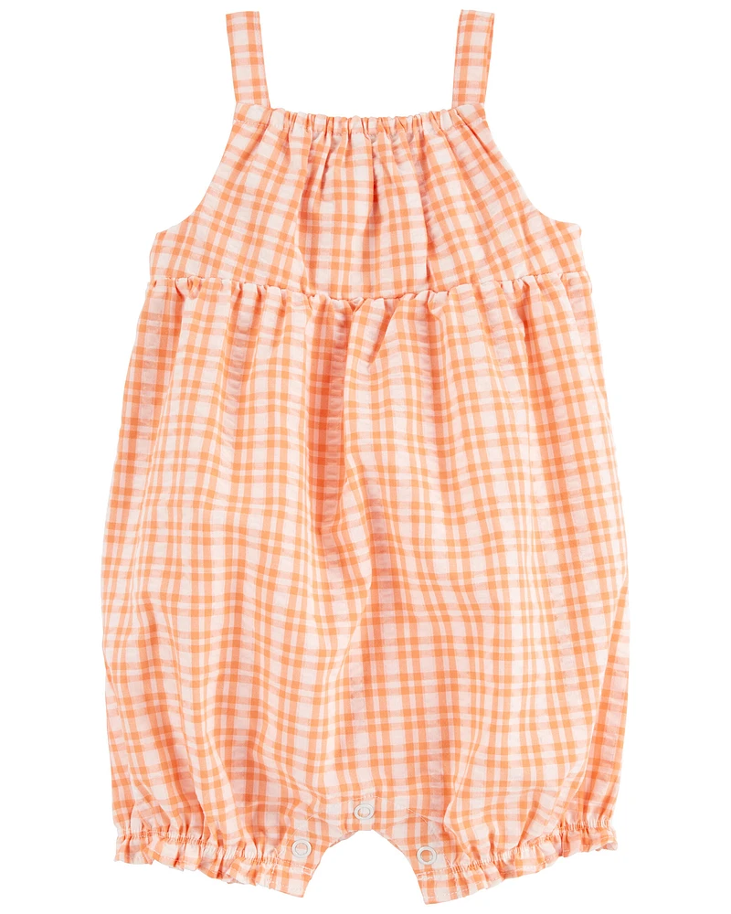 Carters Oshkosh Baby Gingham Seersucker Romper