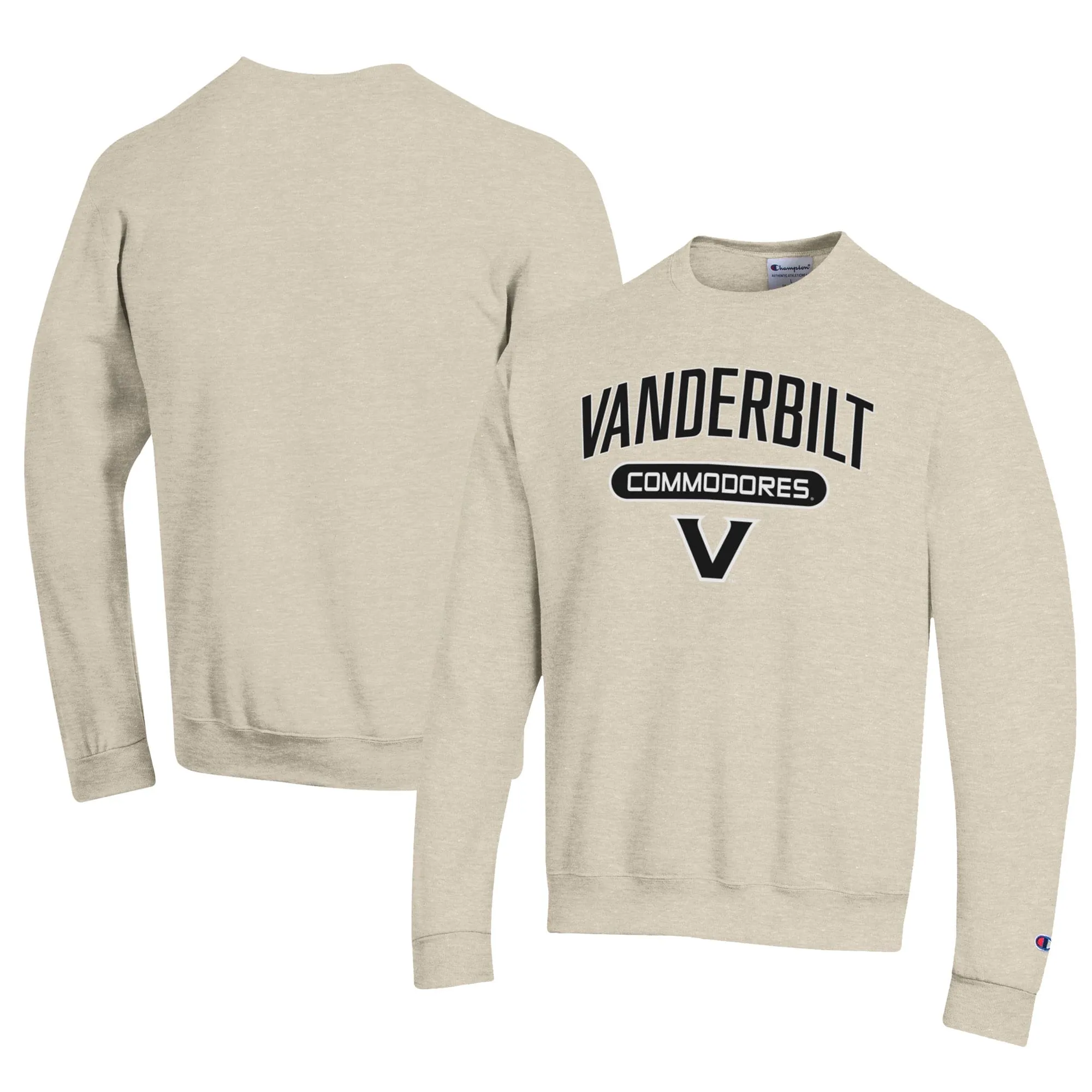 Champion Vanderbilt Commodores Oatmeal Eco Powerblend Crewneck Pullover Sweatshirt