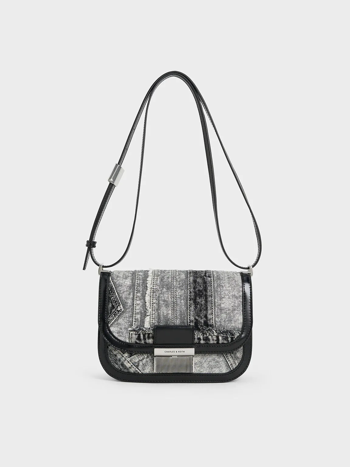 Charlot Patchwork Denim Bag - Noir