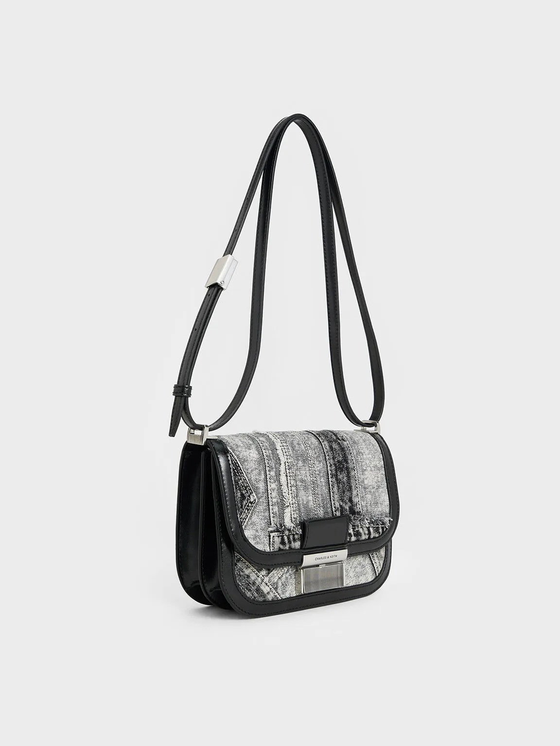 Charlot Patchwork Denim Bag - Noir