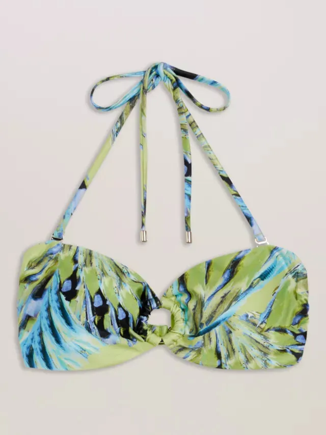 Chaturi printed bikini top in lime