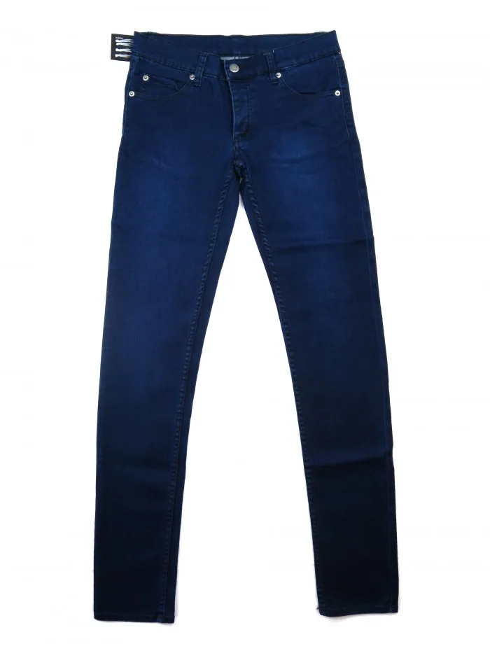 Cheap Monday Unisex Jeans Super Stretch Narrow Blue Buttons