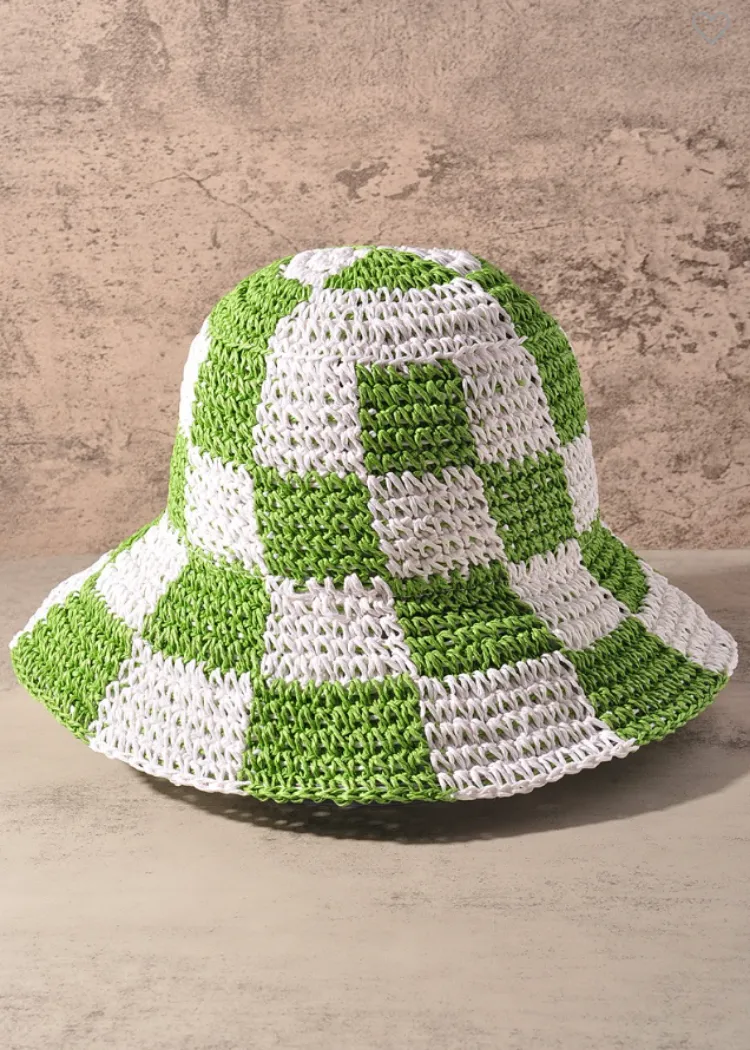 Checker Weave Bucket Hat-Green ***FINAL SALE***