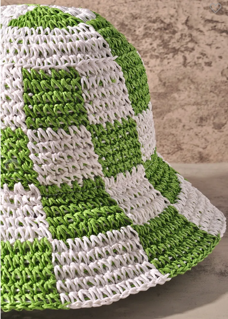 Checker Weave Bucket Hat-Green ***FINAL SALE***