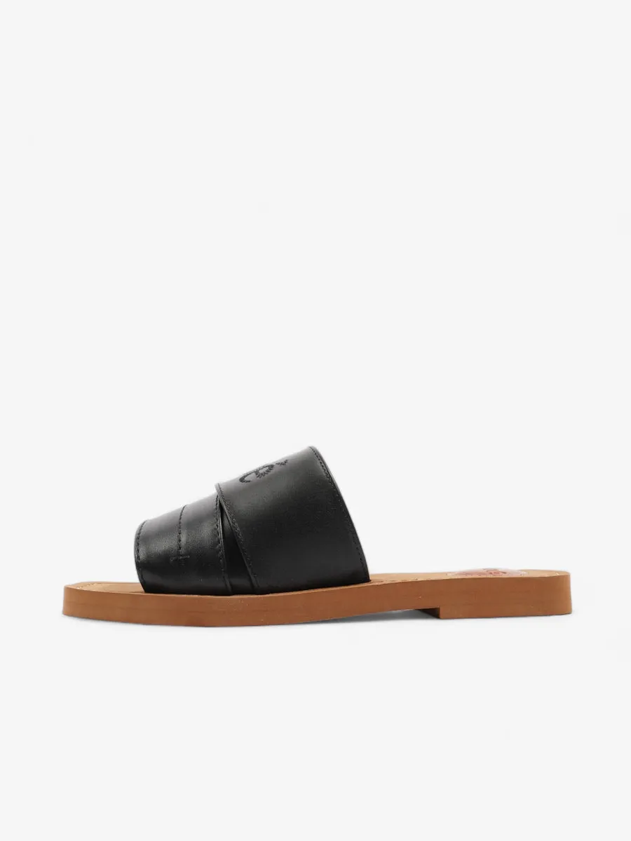 Chloe Woody Sandals Black Leather EU 35 UK 2