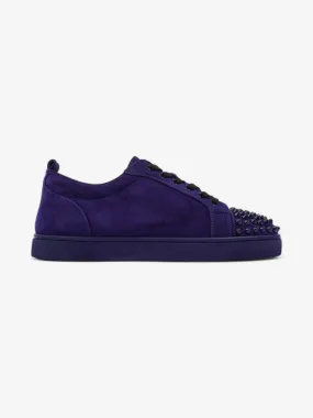 Christian Louboutin Louis Junior Spikes Sneakers Purple Suede EU 39 UK 6