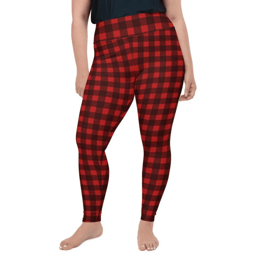 Christmas Buffalo Print Plus Size Leggings