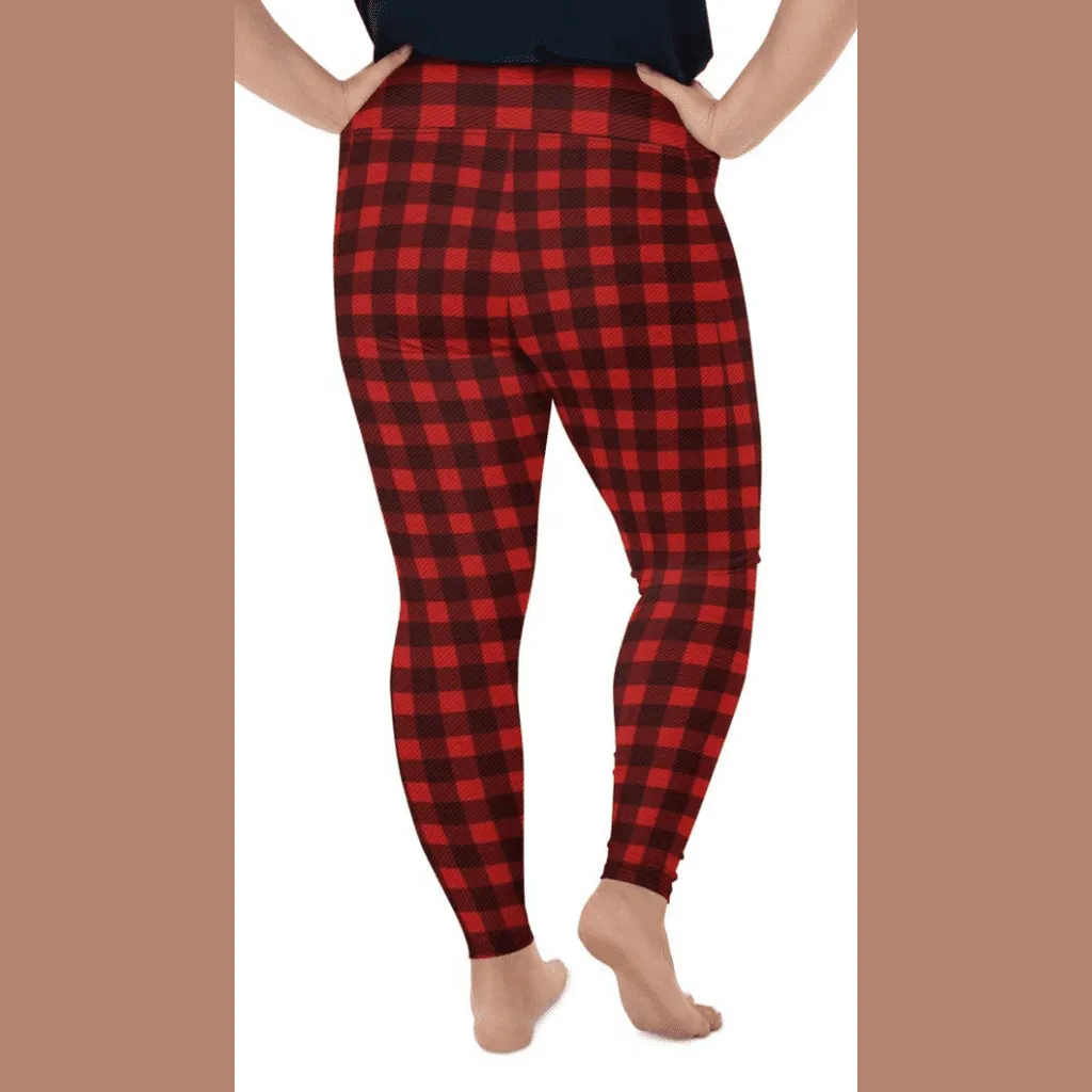 Christmas Buffalo Print Plus Size Leggings