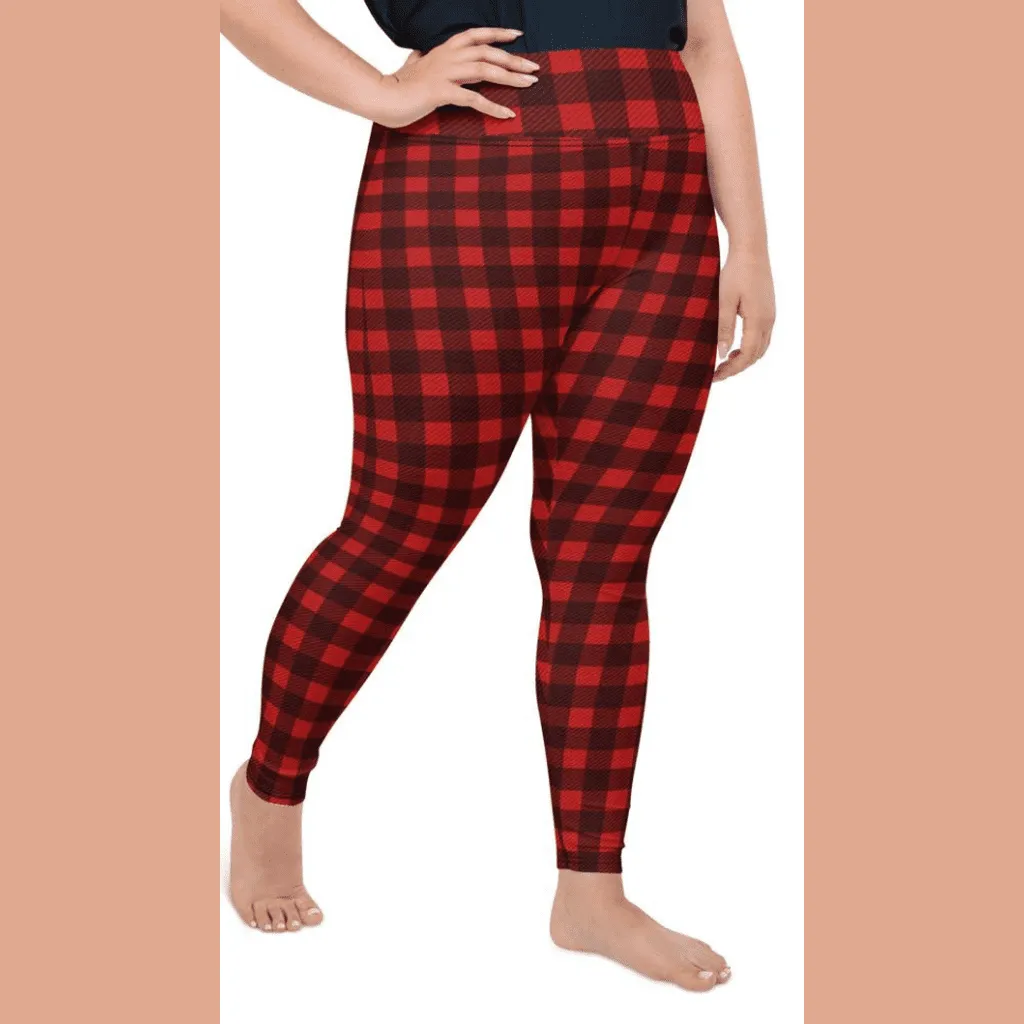 Christmas Buffalo Print Plus Size Leggings