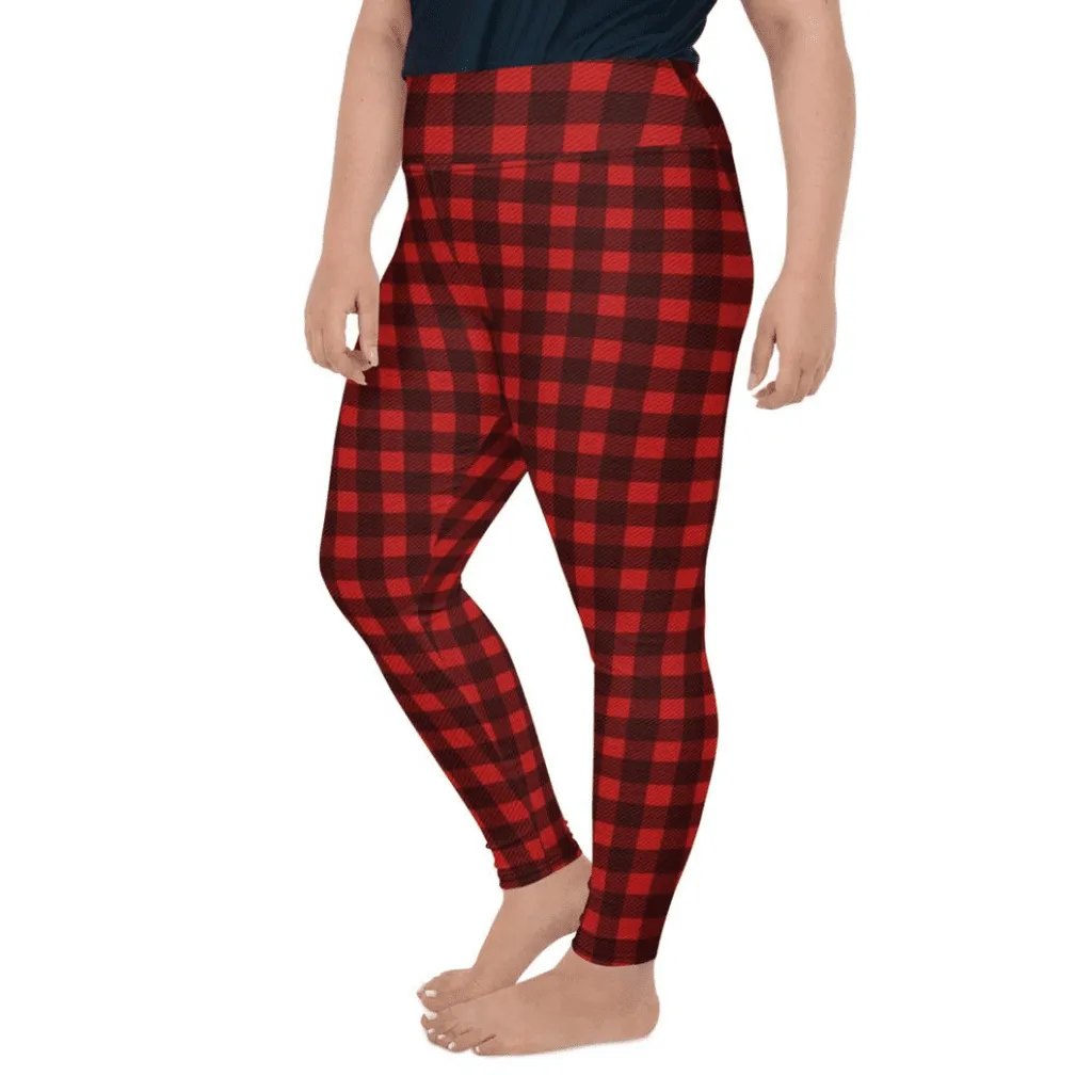 Christmas Buffalo Print Plus Size Leggings