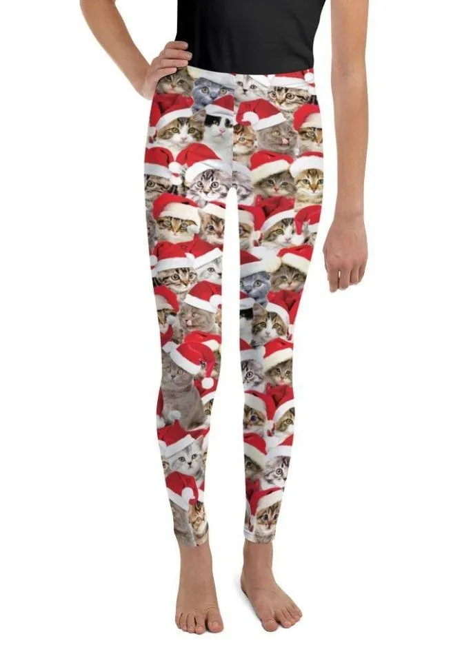 Christmas Cat Youth Leggings