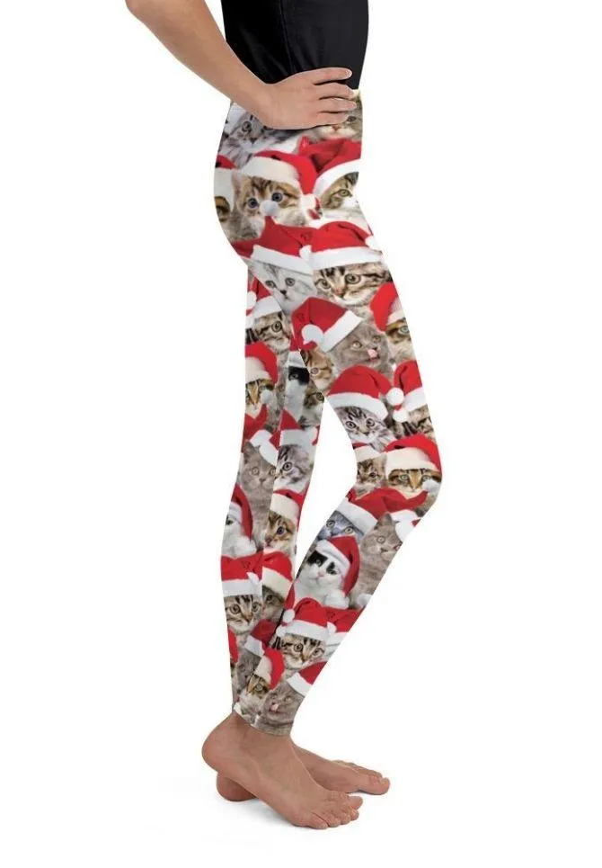 Christmas Cat Youth Leggings