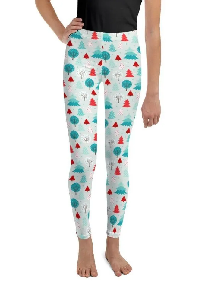 Christmas Forest Youth Leggings