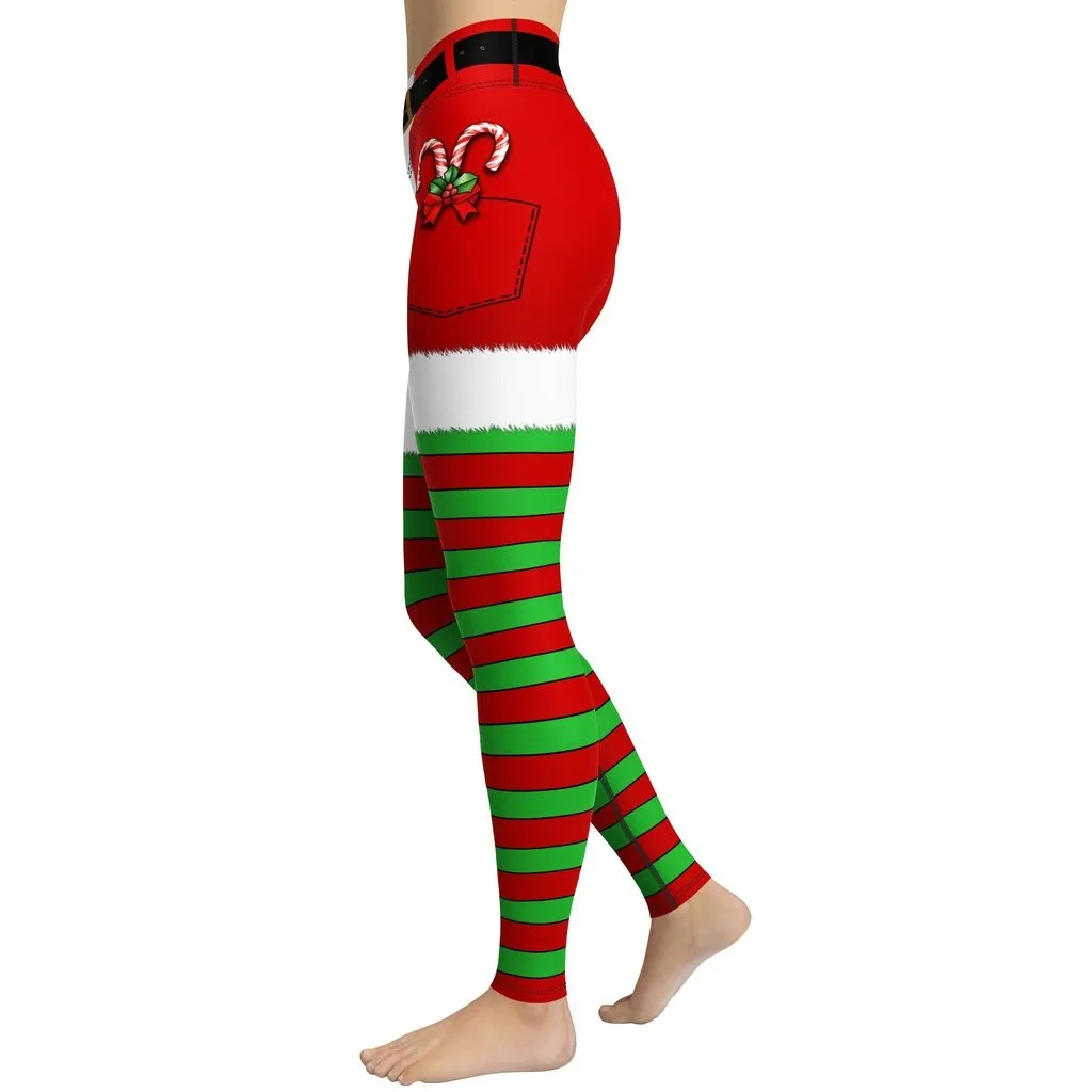 Christmas Stripes Yoga Leggings