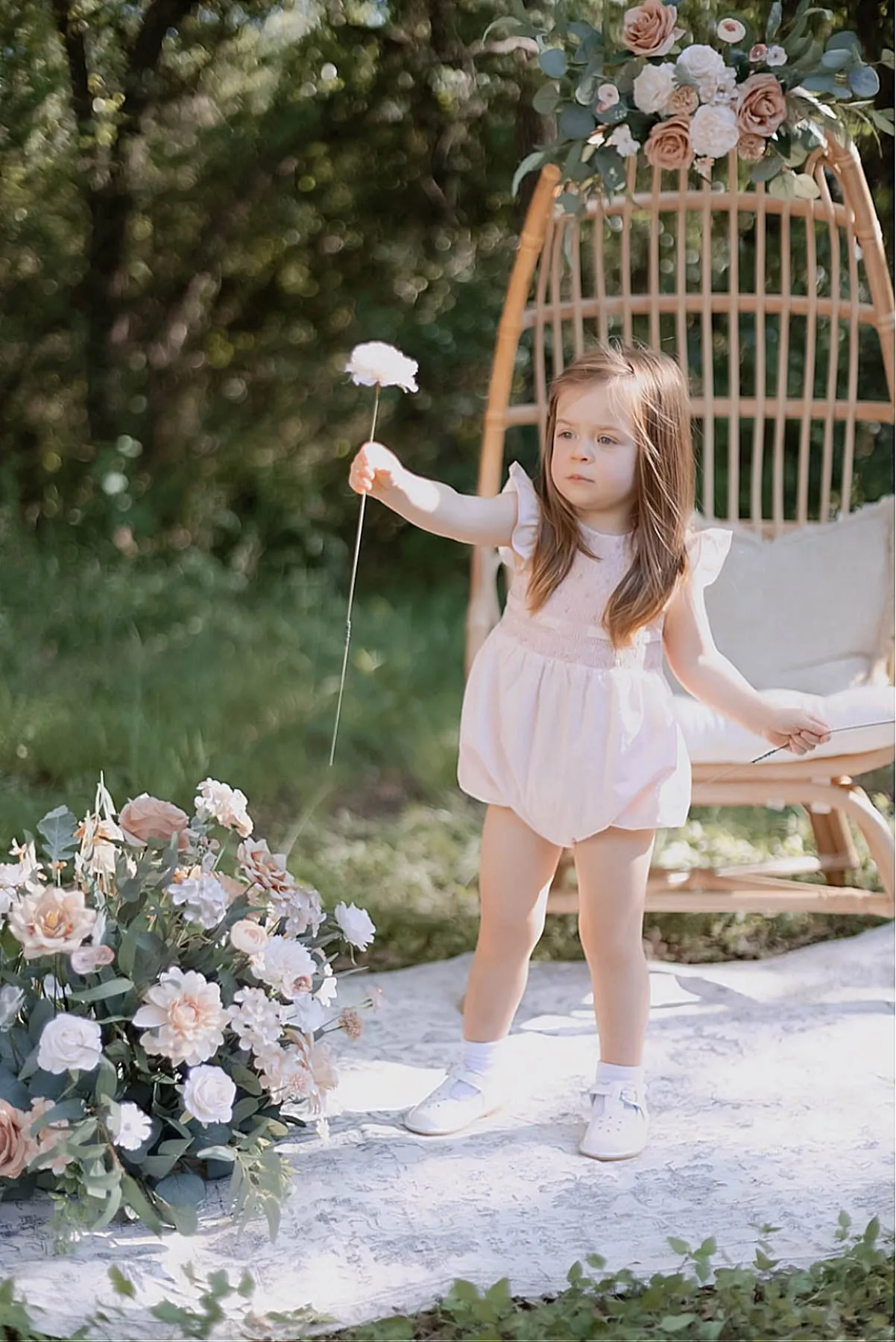 Classic Hand Smocked Romper - Powder Pink (3M - 3Y)