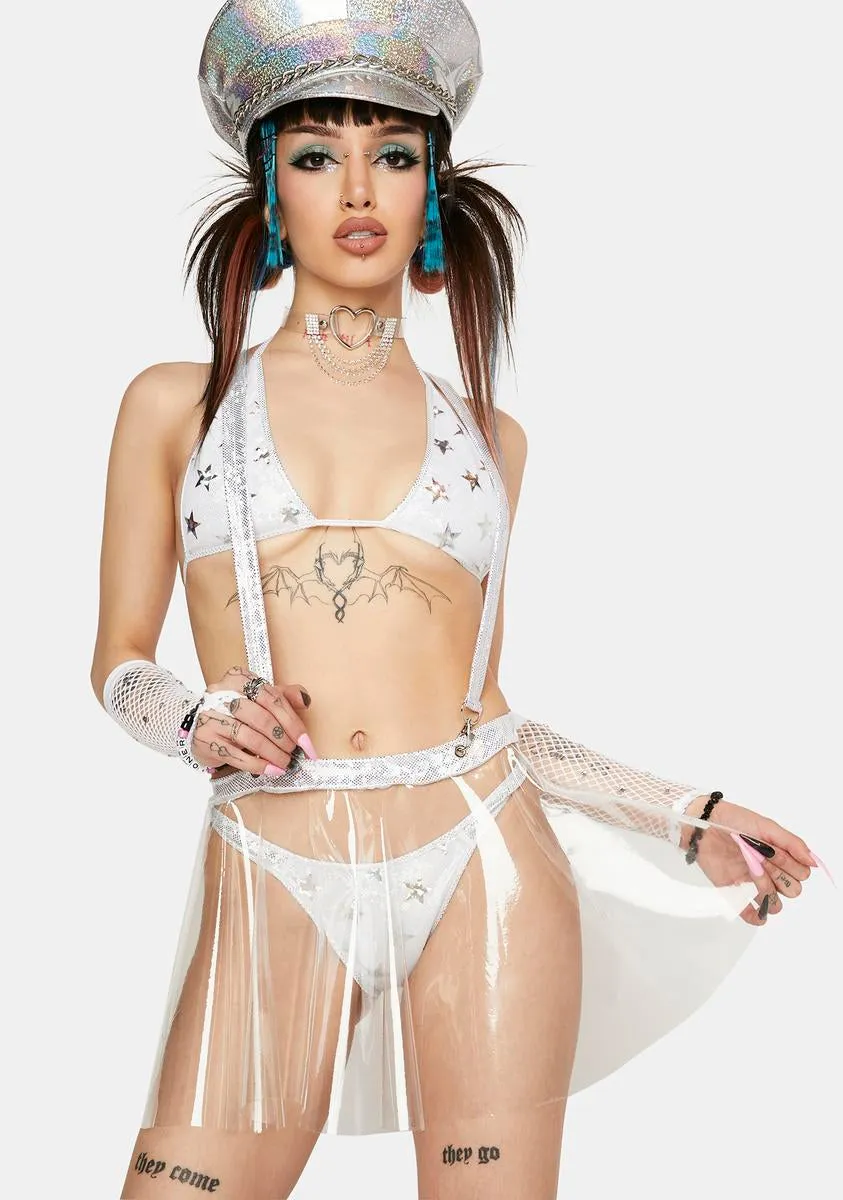 Clear Vinyl Suspender Skirt-