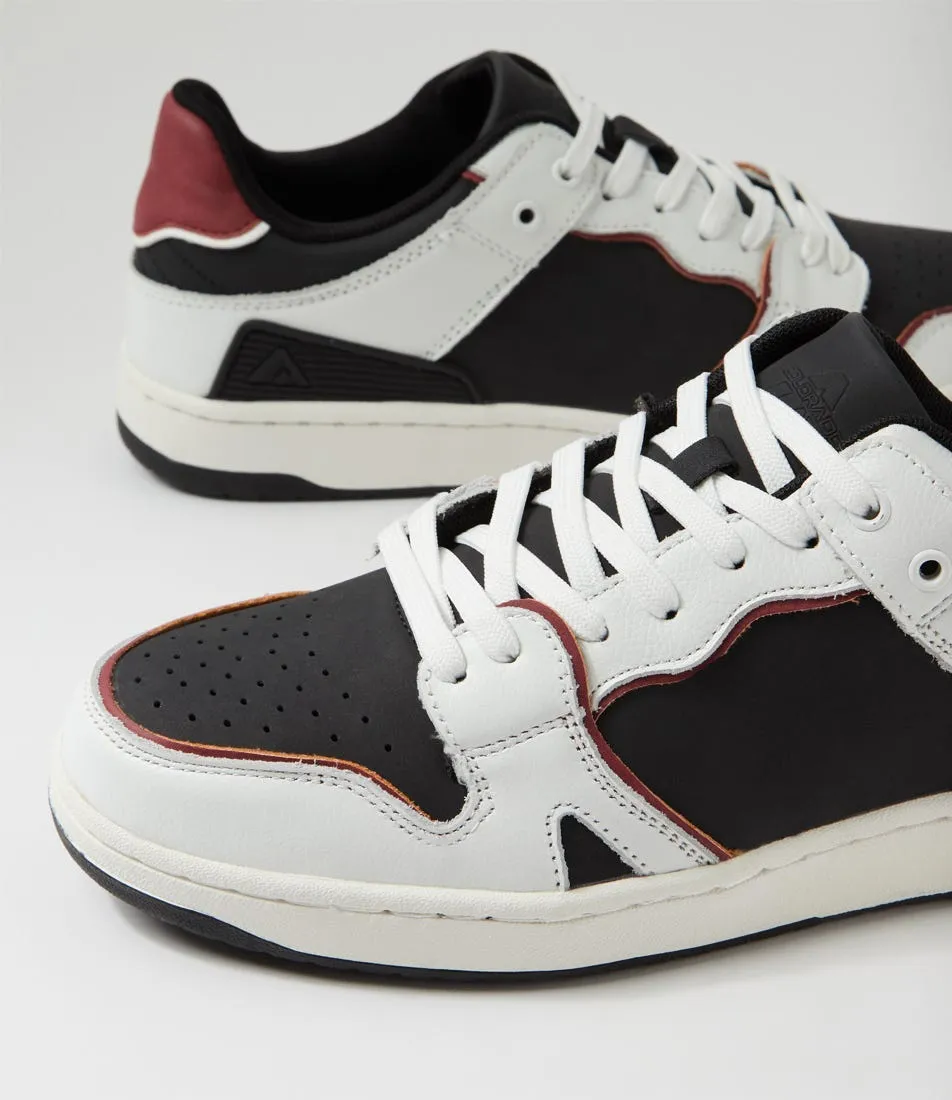 COLORADO Retro Black White Red Leather Sneakers