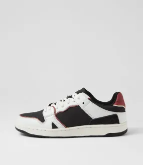 COLORADO Retro Black White Red Leather Sneakers