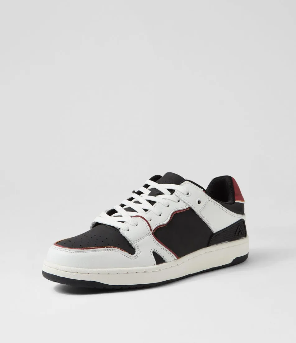 COLORADO Retro Black White Red Leather Sneakers