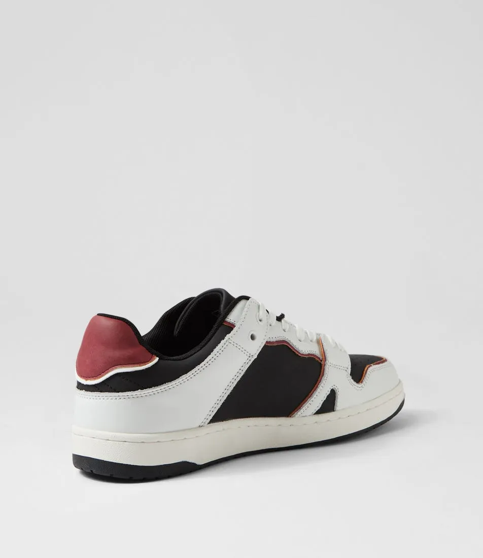 COLORADO Retro Black White Red Leather Sneakers