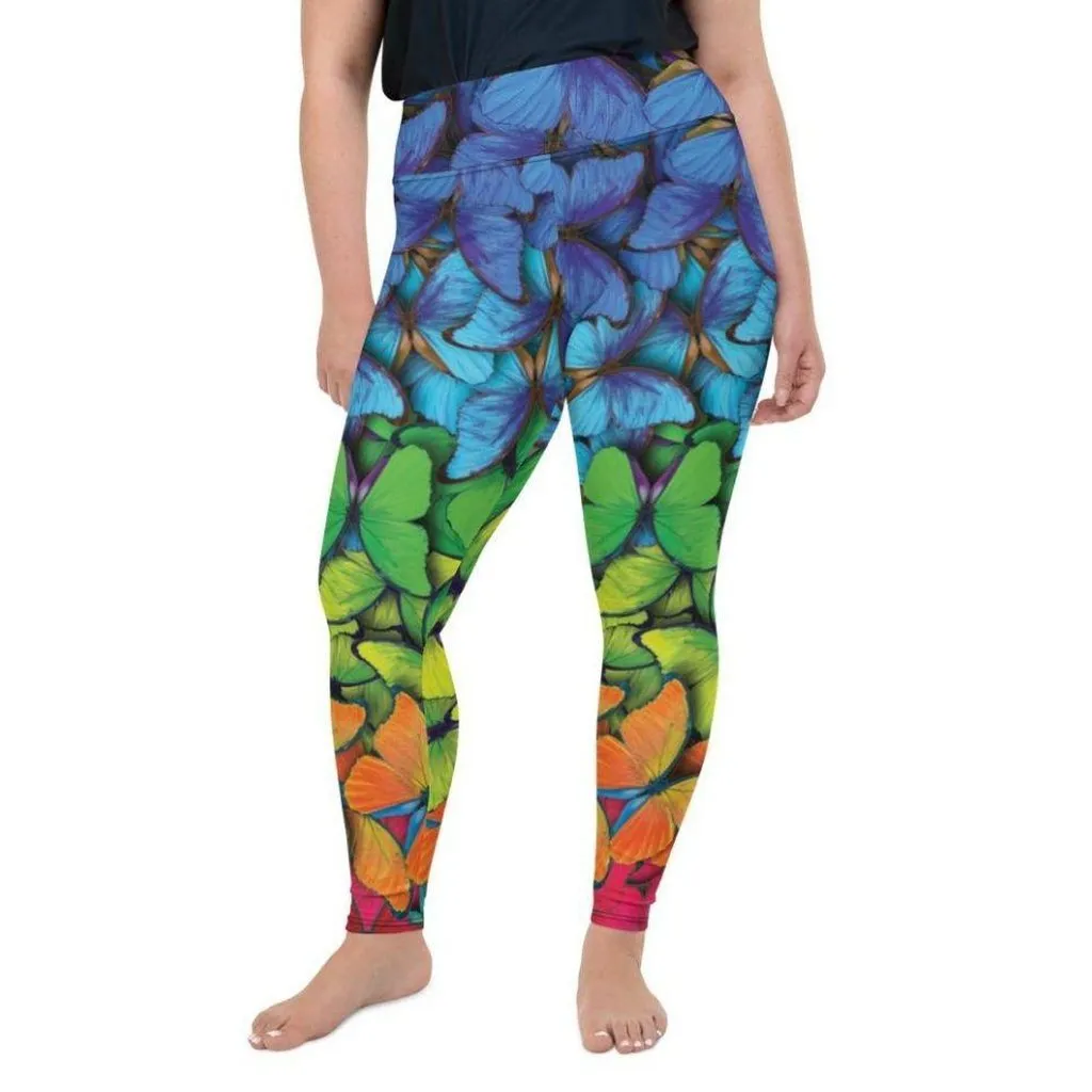 Colorful Butterflies Plus Size Leggings