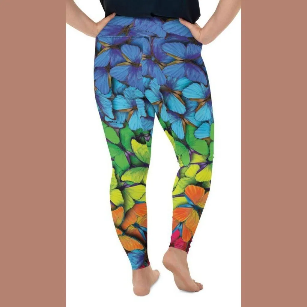 Colorful Butterflies Plus Size Leggings