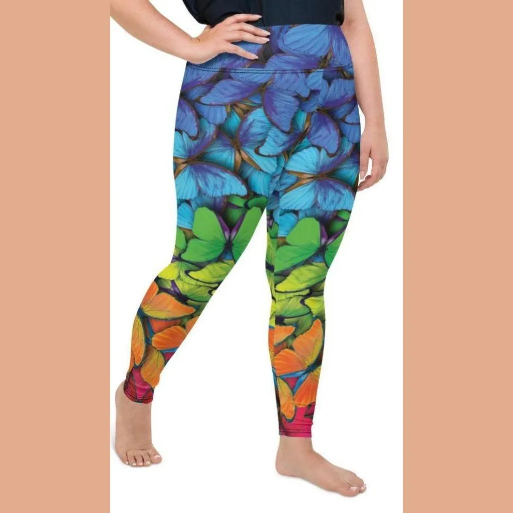 Colorful Butterflies Plus Size Leggings