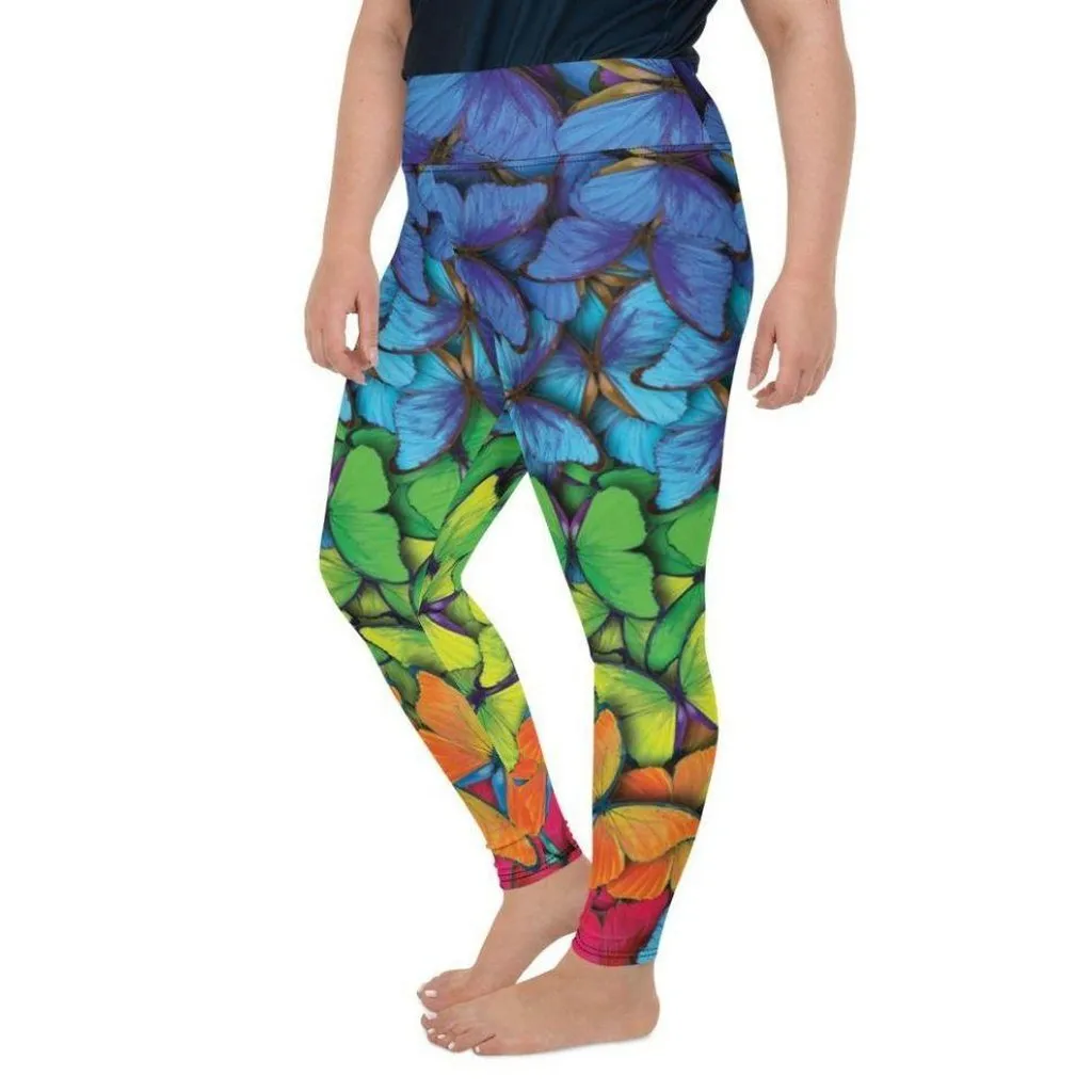 Colorful Butterflies Plus Size Leggings