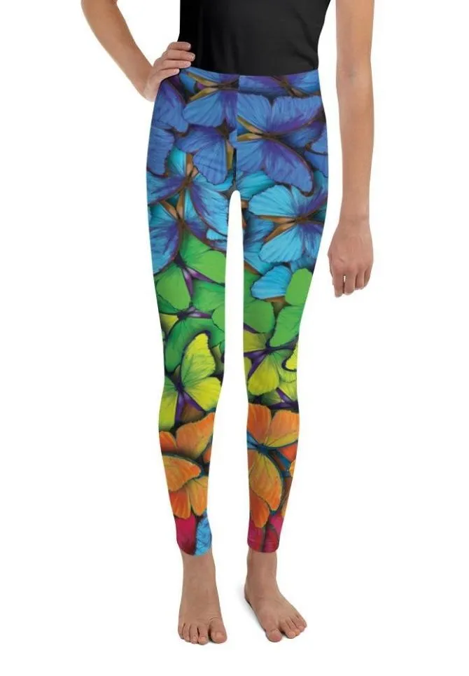 Colorful Butterflies Youth Leggings