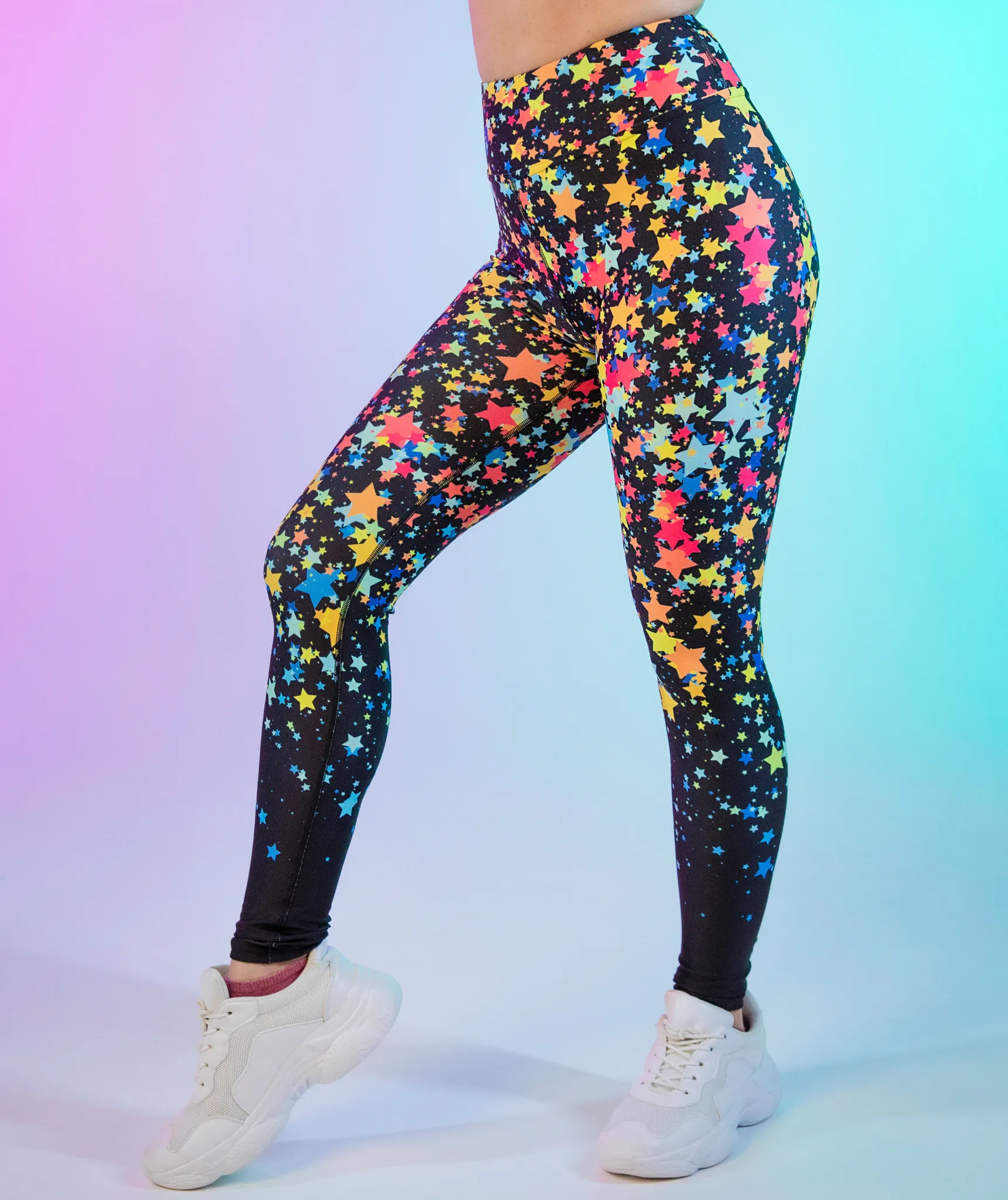 Colorful Gradient Stars Yoga Leggings