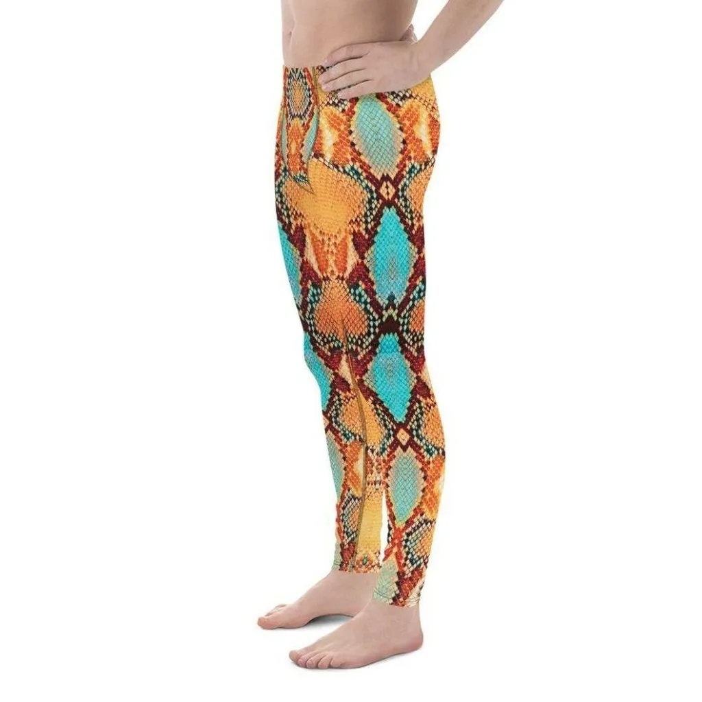 Colorful Snake Pattern Men's Leggings