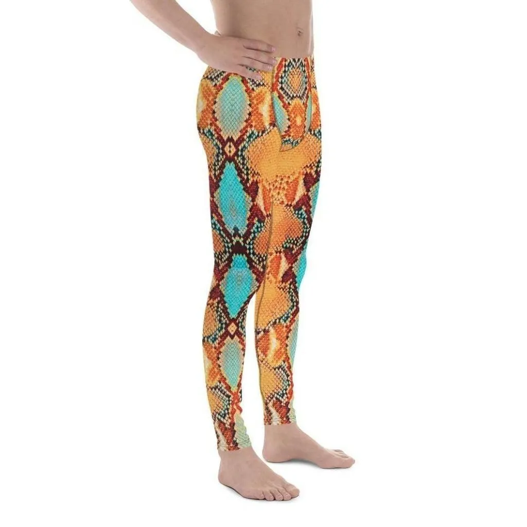 Colorful Snake Pattern Men's Leggings