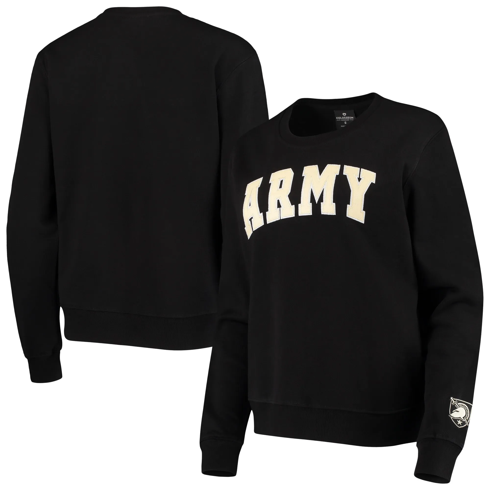 Colosseum Army Black Knights Women's Black Campanile Pullover Sweatshirt