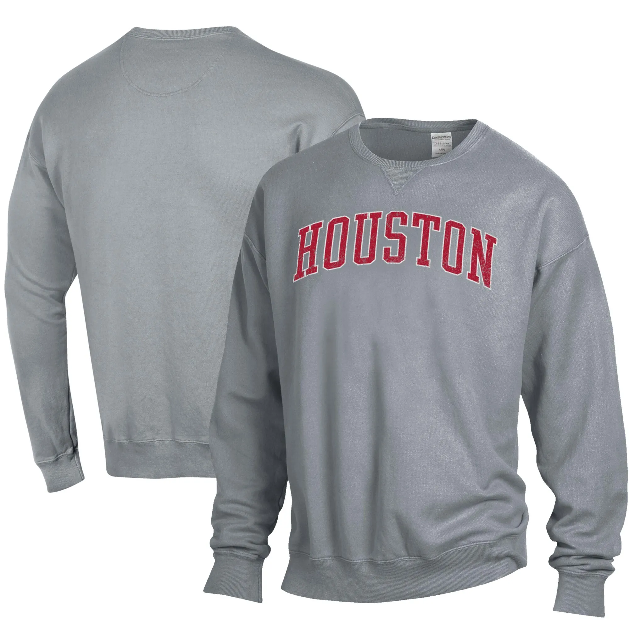 ComfortWash Houston Cougars Gray Garment Dyed Pullover Sweatshirt