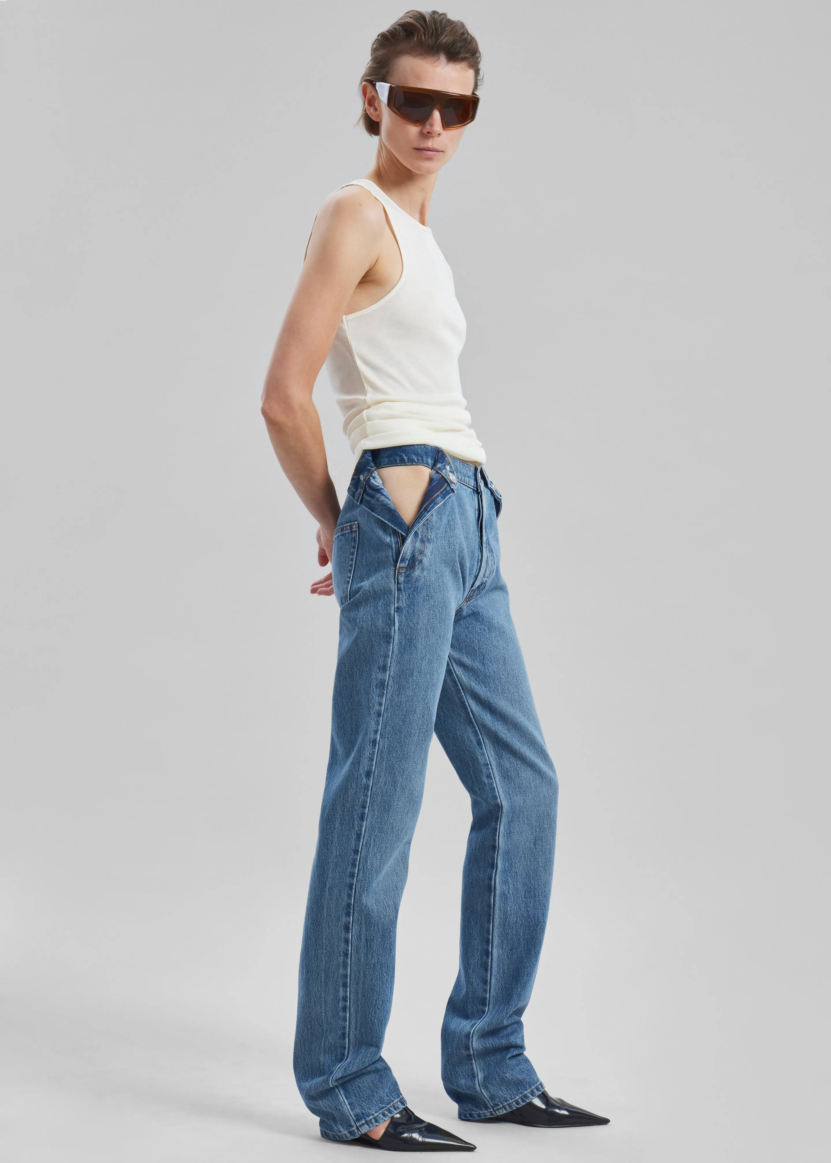 Coperni Open Hip Trousers - Washed Blue