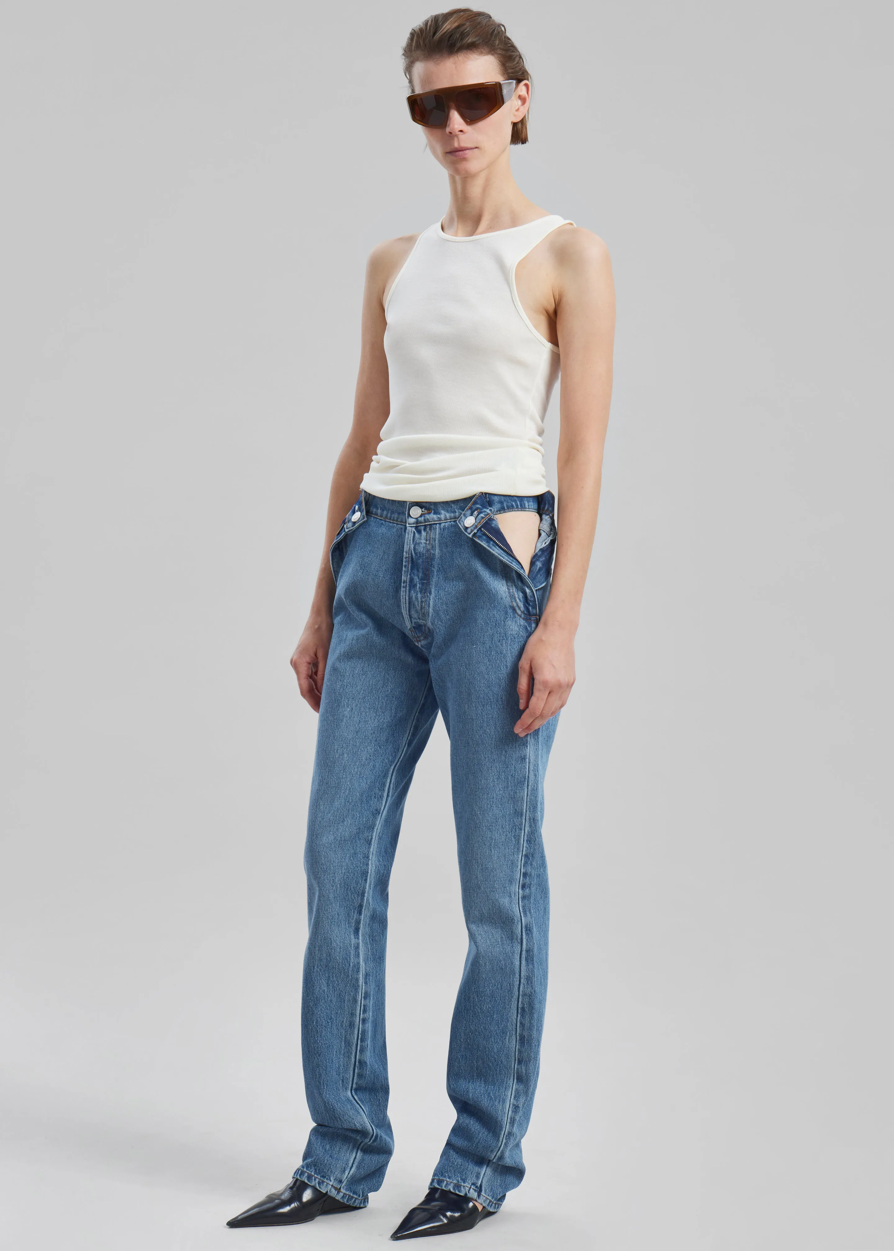 Coperni Open Hip Trousers - Washed Blue