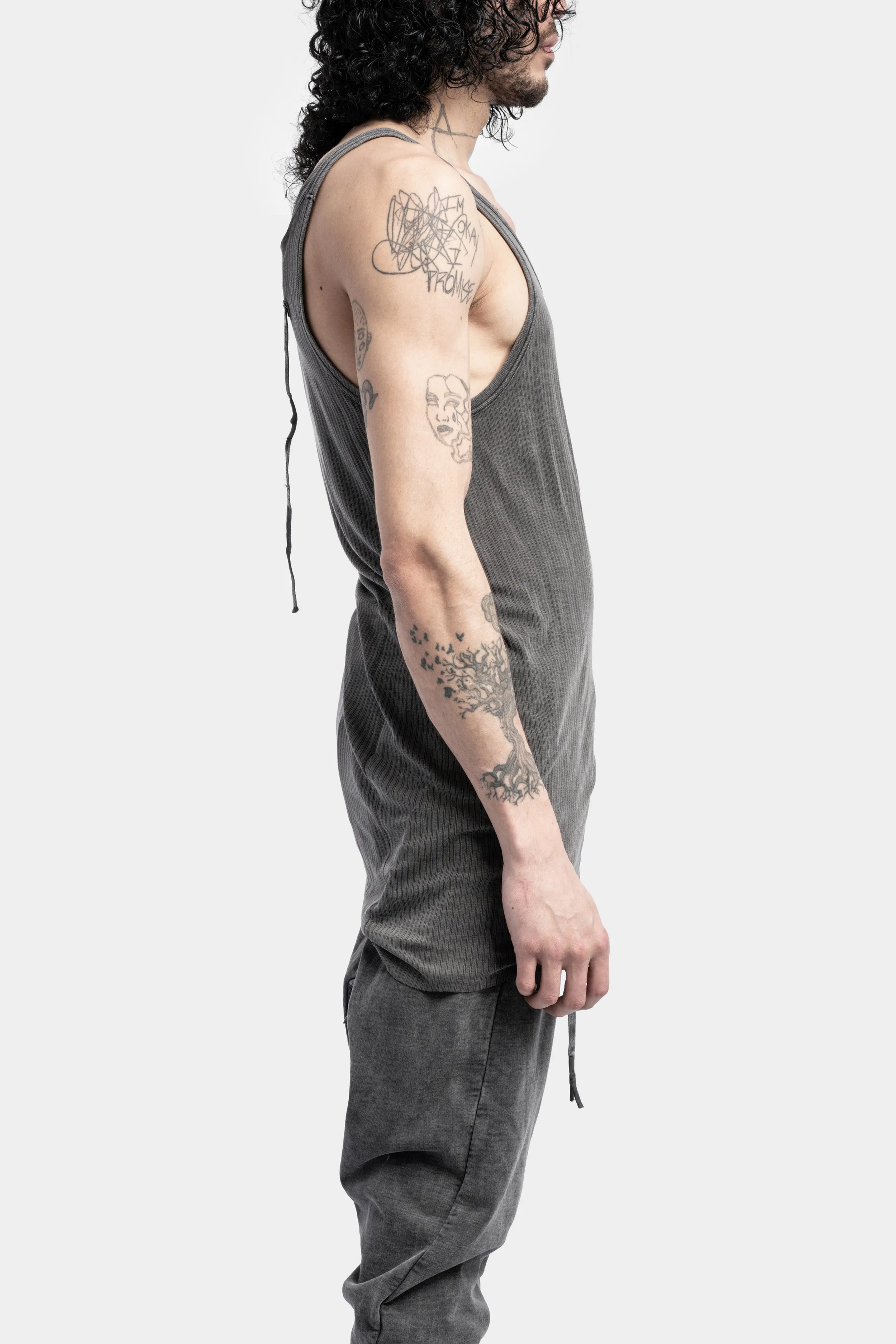 Cotton tank top, Acid grey