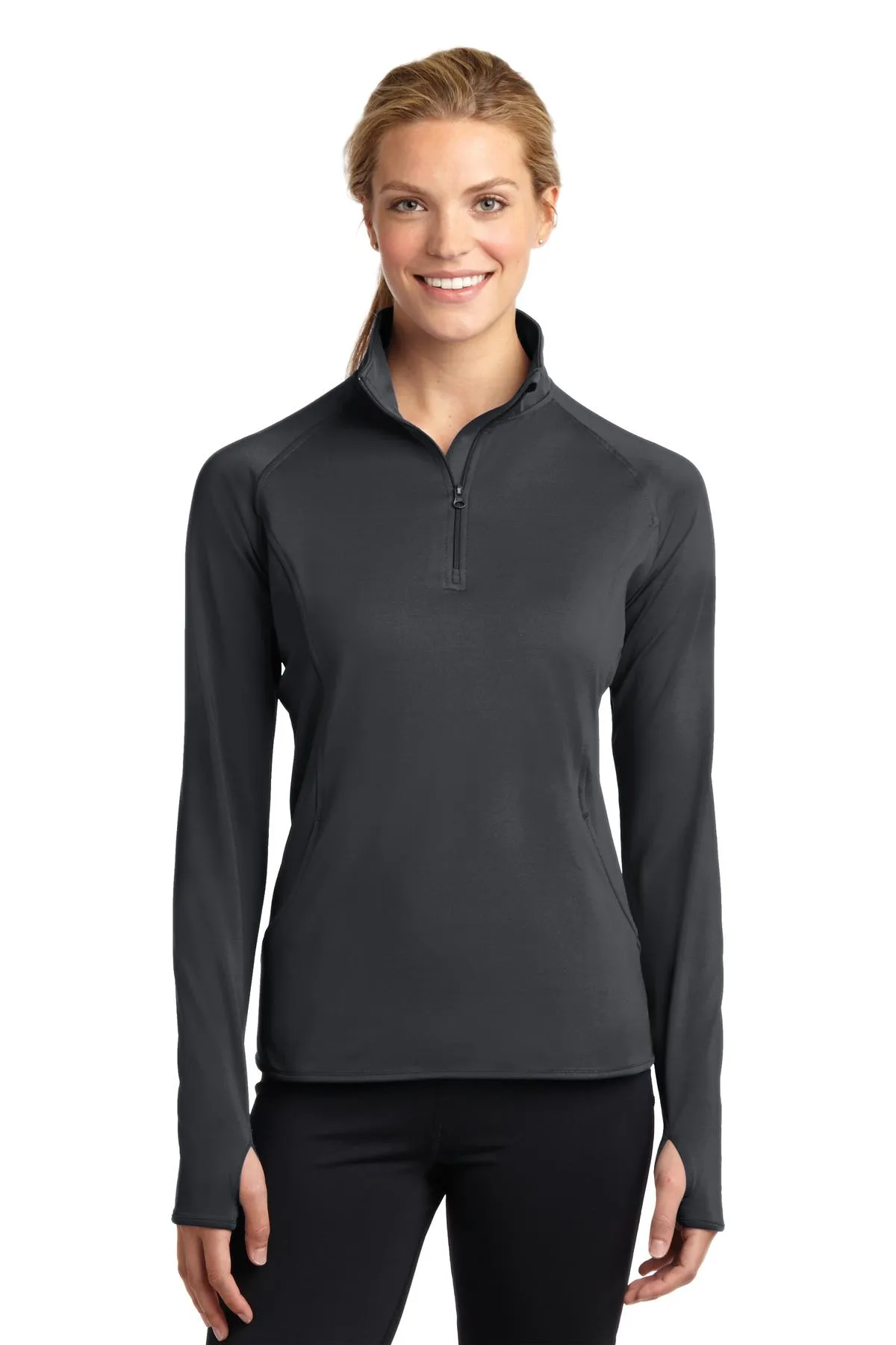 Custom Embroidered - Sport-Tek Ladies Sport-Wick Stretch 1/4-Zip Pullover. LST850