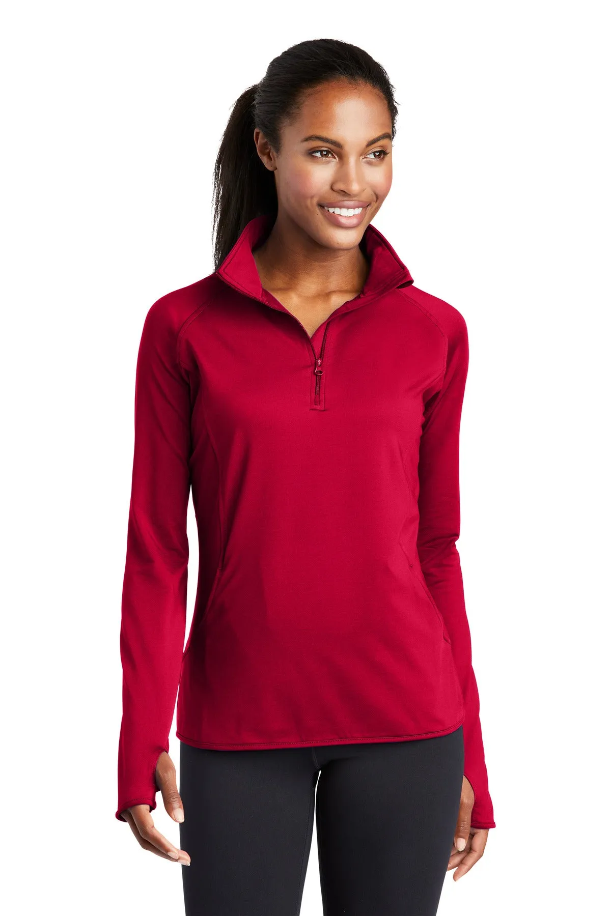 Custom Embroidered - Sport-Tek Ladies Sport-Wick Stretch 1/4-Zip Pullover. LST850