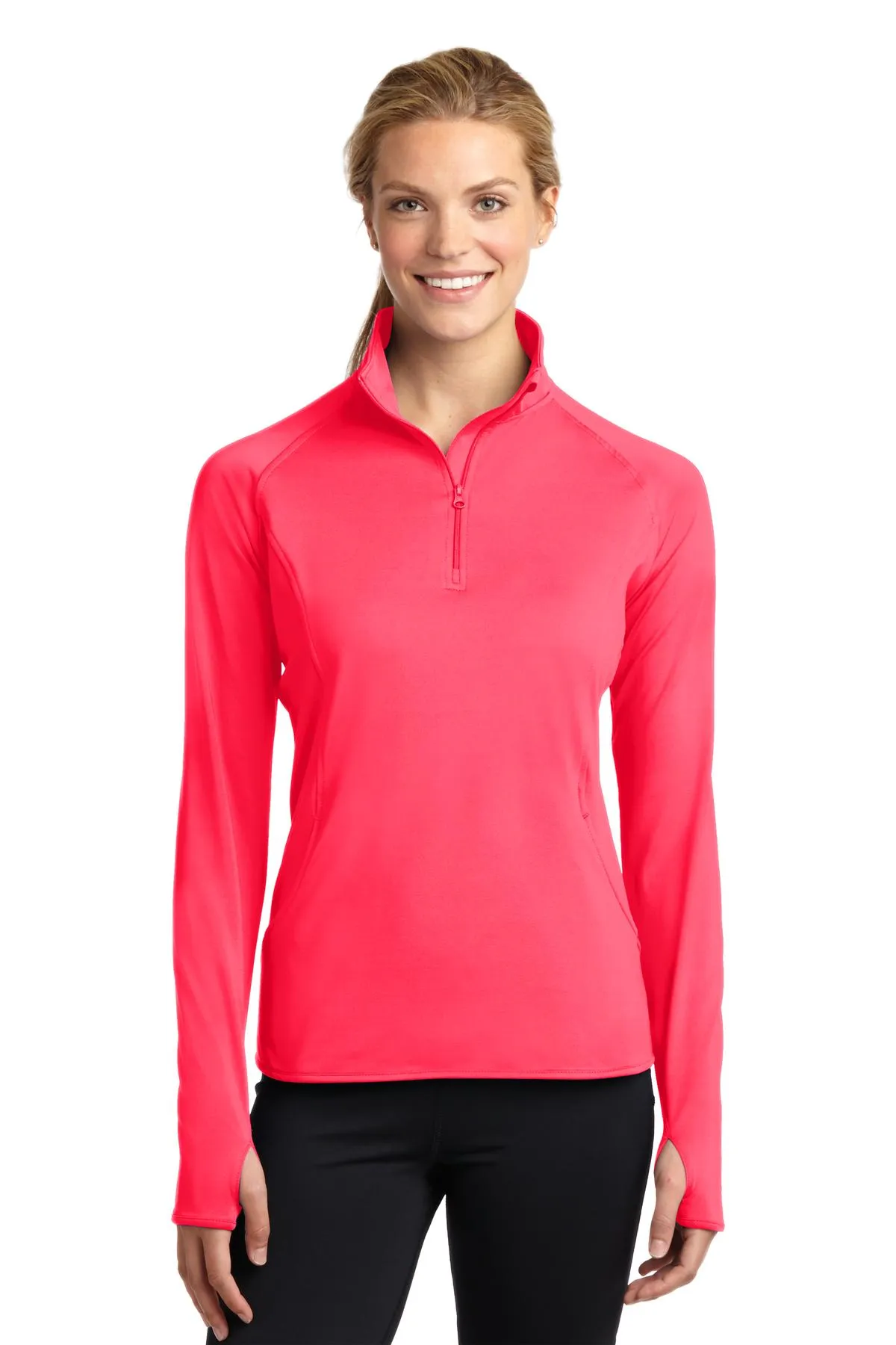 Custom Embroidered - Sport-Tek Ladies Sport-Wick Stretch 1/4-Zip Pullover. LST850