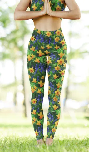 Daffodils and Bluebells Yoga Leggings