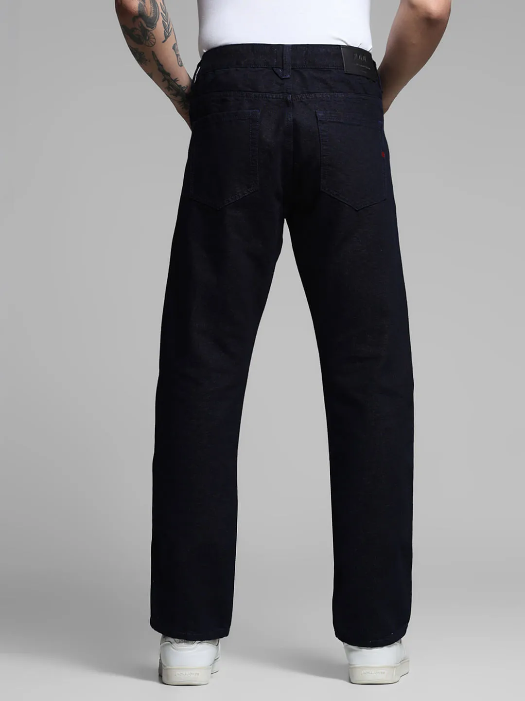 Dark Blue Low Rise Clark Regular Fit Jeans