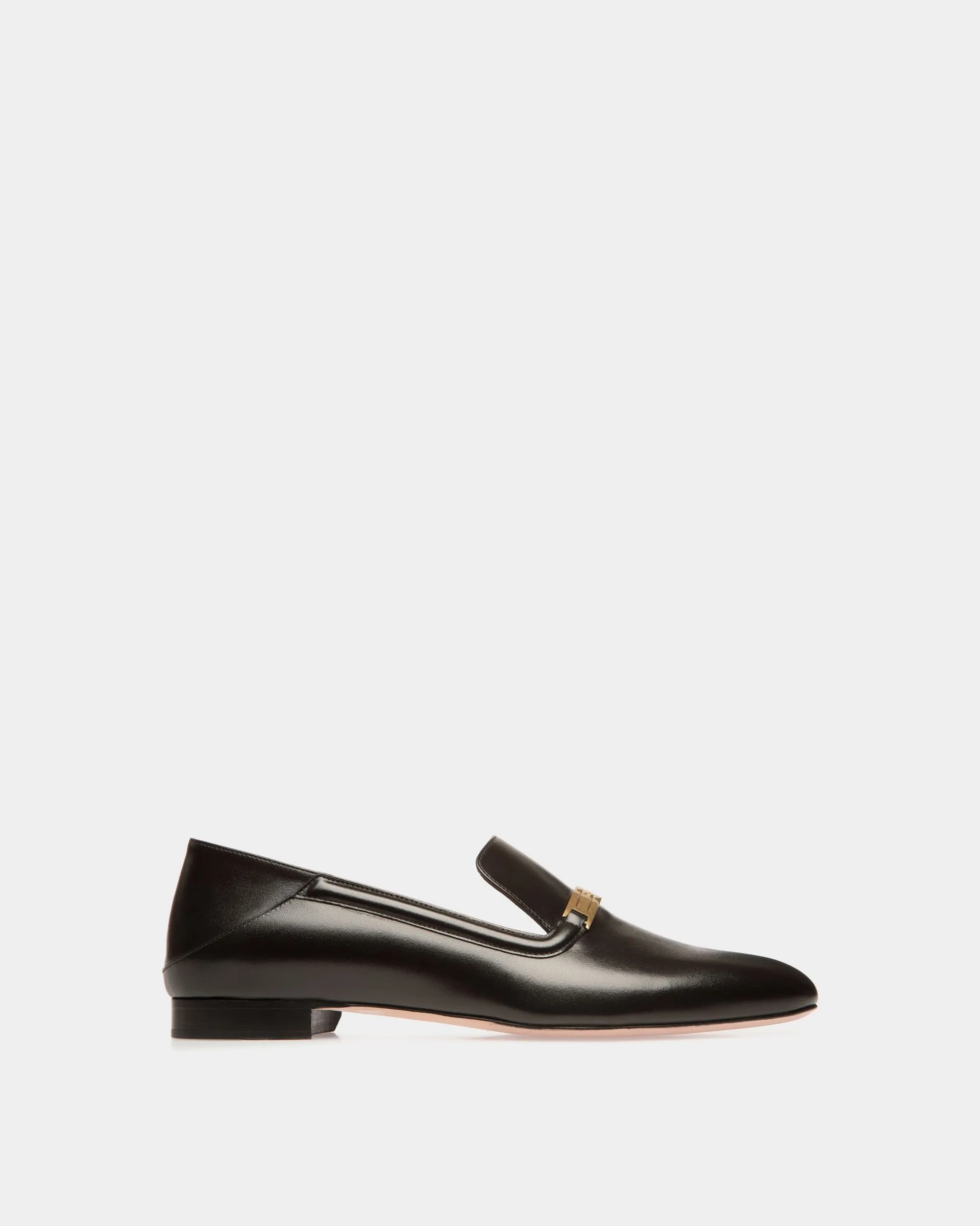 Deco Slipper in Black Leather 