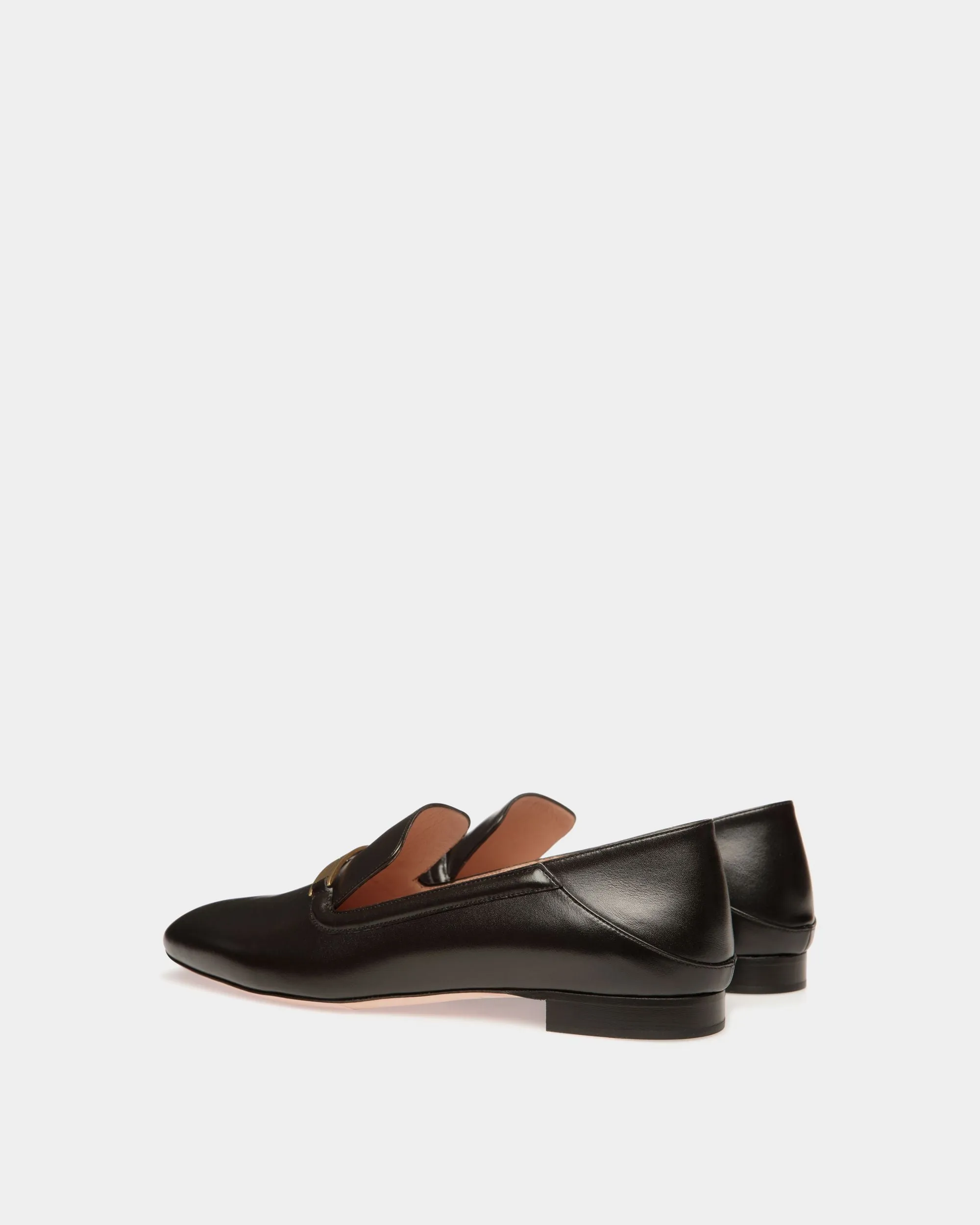 Deco Slipper in Black Leather 