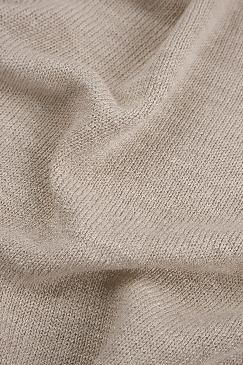 Decorated Front Natural Linen Jumper