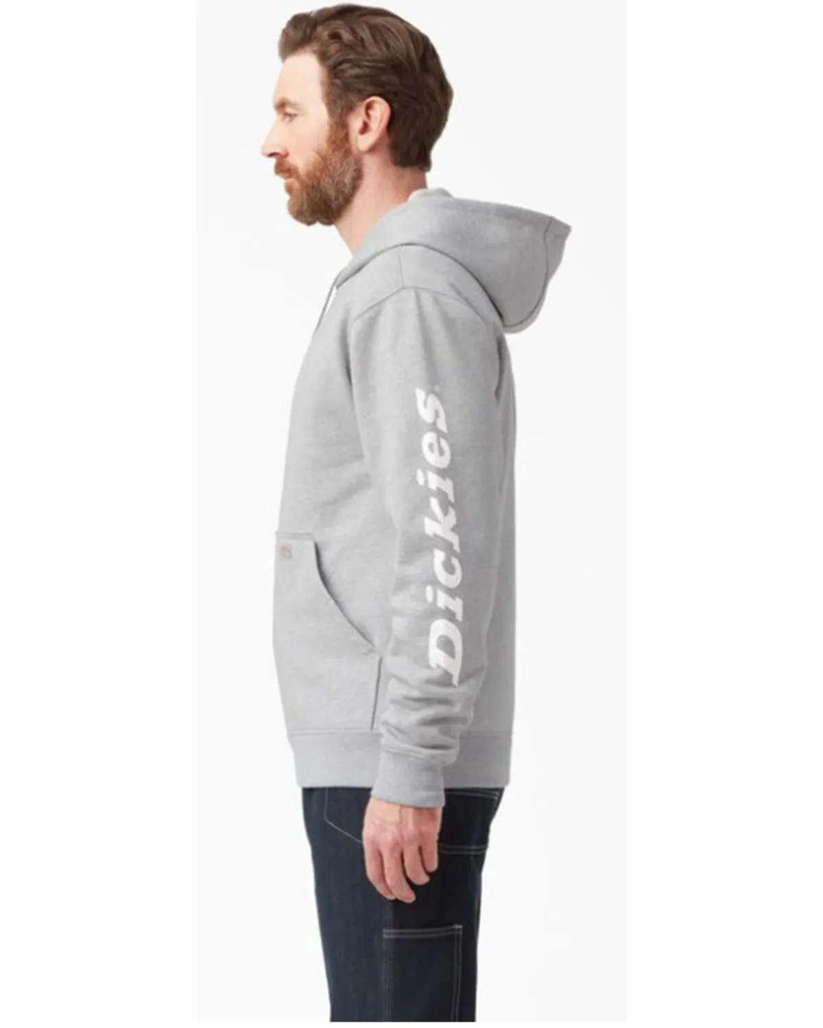 Dickies Men's Water Repellent Logo Sleeve Pullover Hooded Sweatshirt